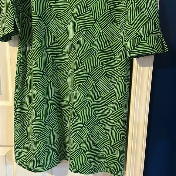 Women’s Katherine Green & Blue Way V Neck Nylon & Spandex Sheath Dress Size L - Picture 3 of 9